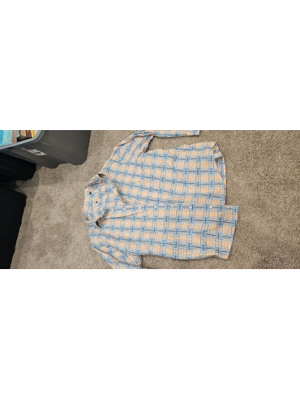 Oak Hill Men’s Plaid Button Down Shirt Blue Orange White Size XL